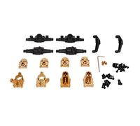 Ylwxzenith RC Front Rear Axle Housing Set Aluminum Alloy Brass Portal Axle Kit for Fcx24 1/24 Climbing Car Upgrade Performance Install (Gold)
