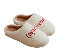 YLXCKGS Cartoon Slippers Winter Slippers Thick Sole Version Men Women Music Tour Anti-Slip Fur Cushion Slides Plush Home Shoes-Red-38-39