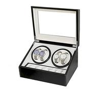 YLXD 4 + 6 Grids PU Leather Automatic Watch Winder Box, Rotate Watch Winders Watch Case Display Storage Case Jewelry Box with Quiet Motor, AC Adapter Included