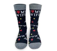 YLYDMY Funny Socks for Men Husband Dad Birthday Christmas Gift | Novelty Socks for Men - 'I Love My Wife',Fathers Day Sock Christmas Secret Santa Gifts Valentines Present for Him Grandad