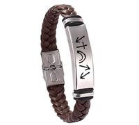 YLYYJ Christian Jesus Witness Bracelet for Men Women,He Came He Died He Arose He Ascended He's Coming Back Wristband Stainless Steel Braided Leather Christ Religious Bracelets for Him Her, Metal