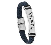 YLYYJ Christian Jesus Witness Bracelet for Men Women,He Came He Died He Arose He Ascended He's Coming Back Wristband Stainless Steel Braided Leather Christ Religious Bracelets for Him Her, 8.26 inches