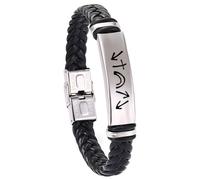 YLYYJ Christian Jesus Witness Bracelet for Men Women,He Came He Died He Arose He Ascended He's Coming Back Wristband Stainless Steel Braided Leather Christ Religious Bracelets for Him Her, Metal