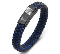YLYYJ St. Jude Jesus Cross Bracelet Stainless Steel Cross Crucifix Cuff Bracelets San Judas Leather Wristband Pulsera De San Judas Tadeo Cuff Bangle Protection Amulet Jewelry Gift for Him, metal