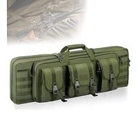 YLZBA Double Rifle Case Bag,Outdoor Tactical Gun Case Rifle Backpack Gun Bag for Hunting Shooting Range Firearm Transportation with Pistol and Magazine Storage(Green,118cm/46.5in)
