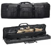 YLZBA Double Soft Rifle Cases,Outdoor Tactical Gun Case Hunting Rifle Case Gun Bags for Shooting Range Gun Carrying Case with Pistol and Magazine Storage(Black,108cm/42.5in)