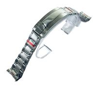 YLZCAM 20mm Width 904L Solid Stainless Steel Watch Band Brushed Polished Oyster Jubilee Bracelet Folding Buckle Glide Lock Clasp (Color : Polished Center, Size : 20mm)