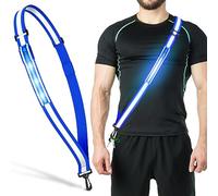 Ylzzrs LED Reflective Belt Sash Walking Gear,Safety Lights for Walkers at Night,High Visibility Safety Rechargeable Reflective Running Gear for Men Women Night Dog Walking Gear (blue)