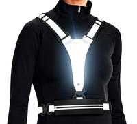 Ylzzrs LED Reflective Vest Running Gear, USB Rechargeable Light Up Running Vest Chest Phone Holder for Runners Night Walking,6-11hrs Light Adjustable Waist/Shoulder for Women Men Kids (black)