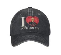YMAEPXFH I Heart Pope Leo for Men Women Distressed Denim Washed Snapback Hat American All Seasons Adjustable Fit Healthy Elegant Travel Young Surprise Quiet Marriage Meet