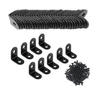 YMAISS 60 Packs Black L Bracket 25 x 25mm Corner Braces, Small Angel Bracket Joint Right Angle Shelf Support,90 Degree Corner Bracket with Screw