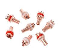 Ymalde 8PCS Red+White HIFI Socket Socket Chassis CMC Female Connector Connectors Terminal Female Plug Adapter Male Terminals Cable Wire Butt Screw Interface Digital Disconnect Assorted