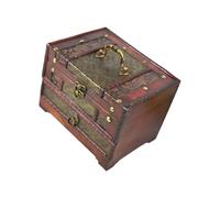 Ymalde Traditional Chinese Wooden Jewelry Box With Drawer And Handle Elegant Earrings And Small Trinkets Holder For Women Chinese Jewelry Case