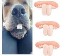 Ymantang 3Pcs White Fake Teeth for Dogs, Funny Dog Teeth Braces, Christmas Costume, Chew Toys, Pet Supplies