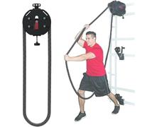 YMAOMAO Adjustable Resi Trainer Machine, Endless Rope Trainer, Portable Cable Pulley System, Adjustable Tricep Rope Attachment with 330lb Load Capacity, 30KG Max Resistance for Full Body Workout Red