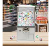 YMAOMAO Capsules Vending Machine, Commercial Candy Gumball Machine, Automatic Capsule Vending Machine for Retail Stores, Round Capsules Bouncy Ball Dispenser for 4.5-5.5cm for Game Stores,White
