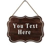 Ymaotrade Custom Rustic Wood Sign Personalized Wooden Plaque Ready to Hang Wall Art Home Decor for Exterior Outdoor Porch Family Name Plaque Wedding Anniversary Welcome Sign10.86 * 7.95"