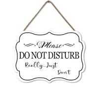 Ymaotrade Do Not Disturb Sign for House, No Soliciting Decorative Wood Sign, Front Door Thank You Sign for Indoor/Outdoor Home, Office or Business Use,Wooden Door Sign 10.8×8"