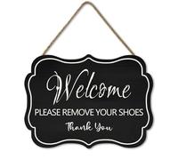 Ymaotrade Vintage Distressed Wooden Kindly Please Remove Your Shoes Wall Decorative Sign-Take Your Shoes Off Sign for Home Front Door Welcome Home Signs 10.86 * 7.95"