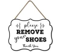 Ymaotrade Wooden Welcome Kindly Please Remove Your Shoes Once Inside Thank You Wood Sign for Front Door Home Decor Door Wall Hanger Keep Clean Manners Take Off Shoes 10.86 * 7.95"