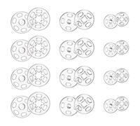 Ymapinc 100Pcs Press Studs for Clothing, (7mm, 10mm, 15mm) Clear Plastic Snaps for Sewing Round Button Covers Clip On Snap Buttons for Shirt Pant Snap Fasteners