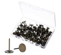 Ymapinc 100Pcs Vintage Metal Flat Thumb Tacks, Heavy Duty Push Pins for Cork Board, Wood Push Pins for Home Office Worker Use, DIY Crafts Projects