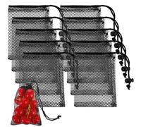 Ymapinc 10PCS Small Mesh Bags Drawstring Black Mesh Drawstring Bag Mini Nylon Net Bags with Drawstrings Small Travel Stuff Tennis Ball Golf Bags 5.5 x 4 inch