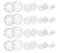 Ymapinc 120Pcs Clear Plastic Snaps for Sewing, Transparent Snaps Shirt Buttons Round Sew on Fasteners for Clothes Pants Backpacks Shirts Jackets Suits Jeans Uniforms Coats