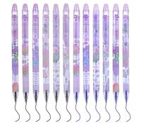Ymapinc 12PCS Erasable Pens Black 0.5mm Retractable Rub out Pens Blue Pen Smooth Writing Pen Office Back-to-School Supplies Notes Marking Writing Planner (Purple Casing)