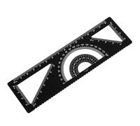Ymapinc 15cm Long Multifunctional Metal Ruler, 4-in-1 Portable Drafting Straight Edge Ruler Protractor Triangle Geometry Scale Digital for teacher learning Tool- Black