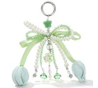 Ymapinc 1Pcs Cute Keychain, Flower Bag Charms Decorative Keyrings for Women | Fresh Green Bag Keychain,Bag Charms for Womens Handbags, Versatile Flower Bag Charms Fit Car Keys Handbags Daily Ornament