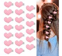 Ymapinc 20pcs Mini Heart Hair Clips for Girls Women - Cute Pink Barrettes for Braids, Bridal Wedding Hair Accessories, Baby Girls Hairpins