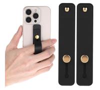 Ymapinc 2Pcs Case Holder Strap, Black Silicone Phone Loops With Kickstand Grip Holder for Mobile Phones and Cases