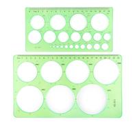 Ymapinc 2Pcs Circle Stencil, Circle Templates for Drawing Plastic Drawing Ruler Geometric Stencil Rulers Set Clear Green Ruler for School Office Supplies Round Templates