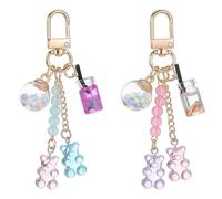Ymapinc 2Pcs Cute Keychain Charms,Bag Charm Cute Bear Key Pendant Candy Pendant Keychain Accessories Keyring Charms for Wallets,Car Keys,Backpack Tote Bags