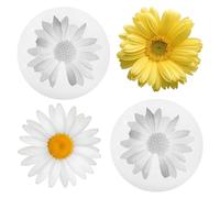 Ymapinc 2Pcs Daisy Flower Silicone Mold, DIY Crafts for 3D Candle Making Butter Candles Resin Clay Unique Molds for Home Decor(Transparent White)