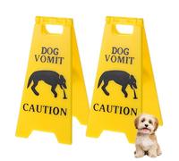 Ymapinc 2Pcs Dog Vomit Caution Signs,Funny Caution Animal Vomit Sign for Dog Lovers Dogs Themed Home Desk Decoration,Yard Warning for Home or Pet Areas