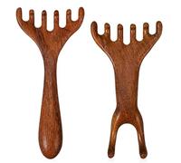 Ymapinc 2Pcs Natural Wooden Massage Combs, Vintage Sandalwood Hair Comb, Scalp Massage Tool for Head Scratcher Stress Relax