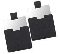 Ymapinc 2pcs Travel Mirror, 2.36×2.32 Inch Pocket Mirror for Purse, Compact Mirrors, Stainless Steel Unbreakable Shaving Mirrors for Men/Women with PU Leather Case (Black)