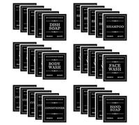Ymapinc 30Pcs Waterproof Labels for Bottles, Removable Bathroom Organization Stickers for Hand/Dish Soap Shampoo Conditioner Body/Face Wash, Toiletry Labels for Plastic/Glass Bottles