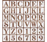 Ymapinc 36 Pcs 4 Inch Letter and Number Stencils, Reusable Plastic Alphabet Spray Paint Stencils for Painting on Wood Wall Canvas DIY Art Projects Craft Decorations