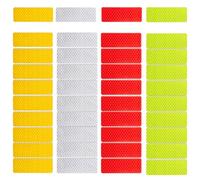 Ymapinc 40Pcs Reflective Stickers 4 Colors Waterproof PVC | Safety Warning Decals for Bike Helmet Car Bicycle Night Visibility Enhancement