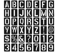 Ymapinc 42pcs Letter Alphabet Stencils, Black Reusable Spray Paint Stencil Templates for Painting, Alphabet Stencils 3 Inch for Wall, Wood, Fabric, Signage, Door Porch