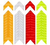 Ymapinc 48PCS Reflective Stickers - High-Visibility Arrow Safety Stickers for Helmet, Mailbox, Bike, Car - Waterproof PVC Warning Decals in 4 Colors
