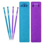 Ymapinc 4Pcs Blue+Purle Thing Sewing Tool, Quilting Accessories for Turning Corner, Feeding Fabirc, DIY Craft Projects with 2 Wool Felt Bags