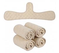 Ymapinc 4Pcs Bra Liners for Sweat, 3-Layer Reusable Under Breast Pads for Women, Washable Cotton Liners for Sweat, Bra Pads Inserts(Khaki)