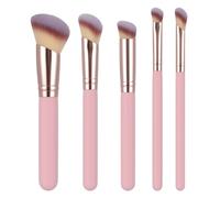 Ymapinc 5-Pack Angled Concealer Brush & Facial Makeup Set, Angled Power Foundation Brush, Eye Shadow, Nose Contour Make Up Tool Set for Flawless Eyeshadow & Contouring
