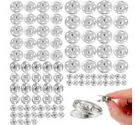 Ymapinc 5 Sizes Poppers Fasteners, 50 Sets Snap Buttons Kit,Press Studs for Clothing, Snaps for Sewing, Buttons for Clothing, Press Studs Snap Fasteners for Fabric (8mm, 10mm, 15mm, 19mm, 25mm)