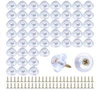 Ymapinc 50pcs Rubber Cutting Board Feet Non Slip, Small PVC Feet with Screws Round Cutting Board Legs Pad for Furniture Kitchen Appliances
