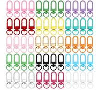 Ymapinc 60PCS Small Metal Lobster Claw Clasps, Colorful Keychain Clasp Swivel Snap with Hooks Mini Buckle Tag Clip Bag Charm Clip for Bag Charms Making Metal Connectors
